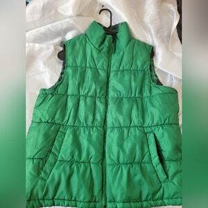 Green Women's Puffer Vest